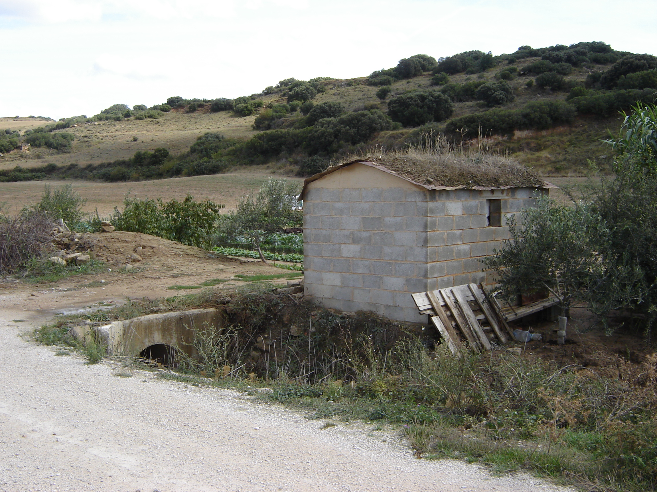 Moderna cabaña junto al Camino de la tejería vieja, en la Corraliza de Artaparrea. (JAV)