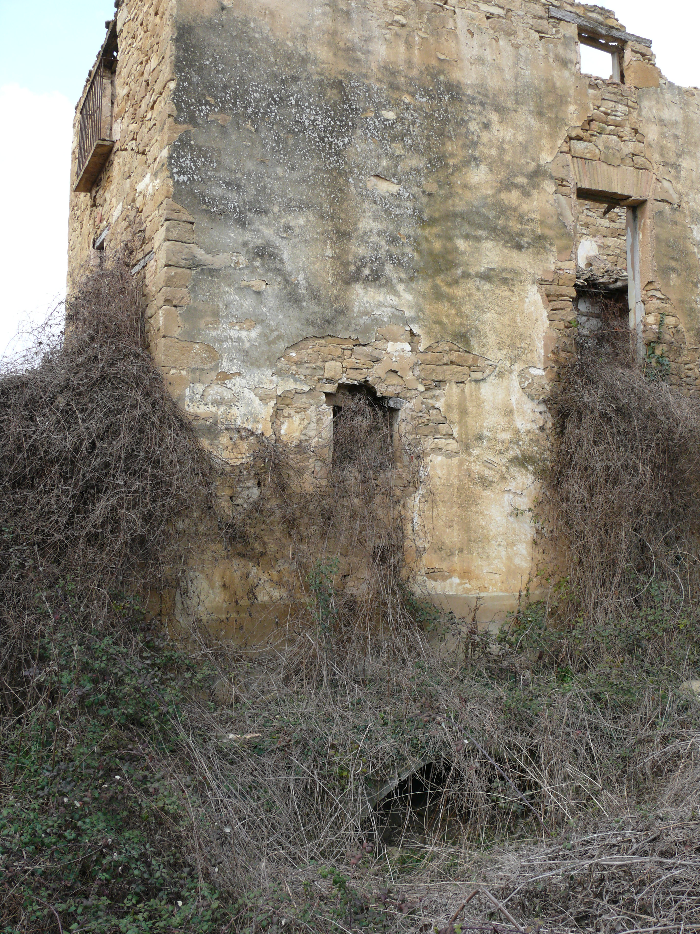 En la parte inferior de la imagen, el viejo arquillo por el que salía el agua del molino al río Cidacos. (JAV)