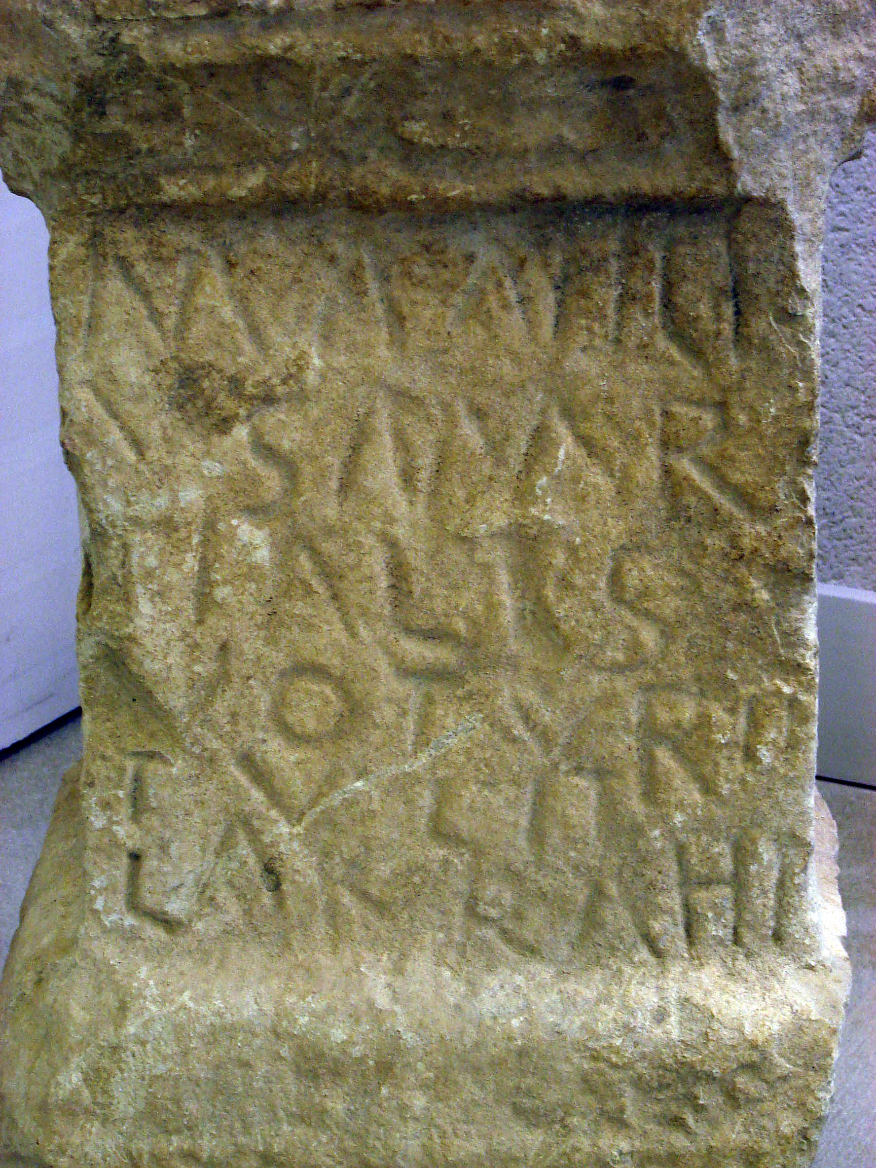 Detalle de la inscripción, dedicada a la deidad Rahi. (JAV)