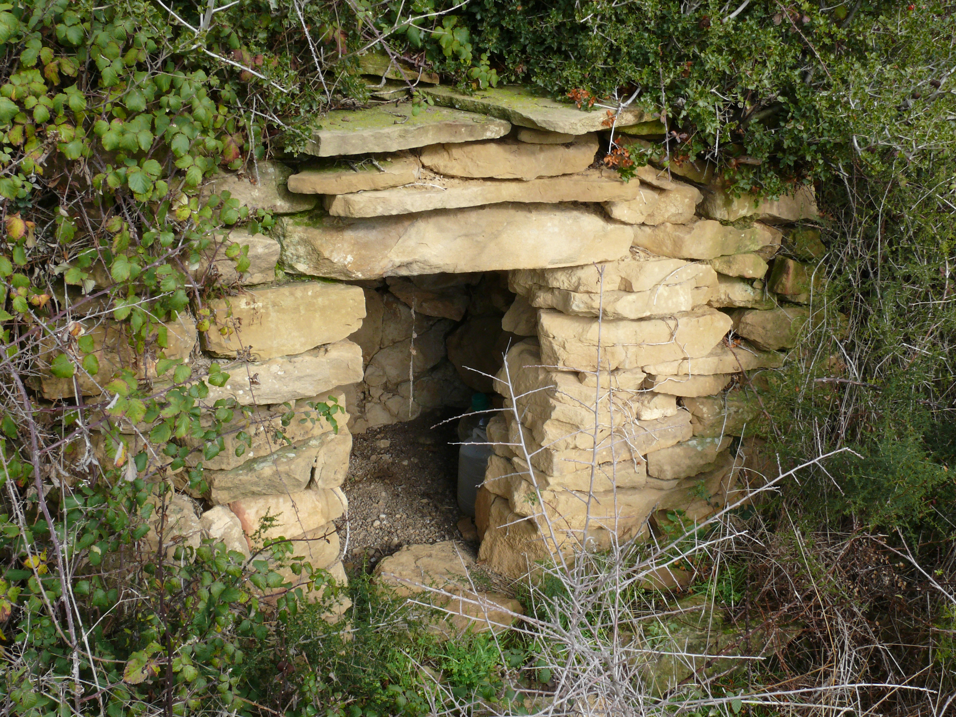 Vista de la pequeña cabaña, que todavía cumple la sencilla función de guardar el agua para algún agricultor. (JAV)